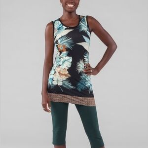 Kollontai Made in Canada Tropical Vacation Long Top Tunic Sleeveless